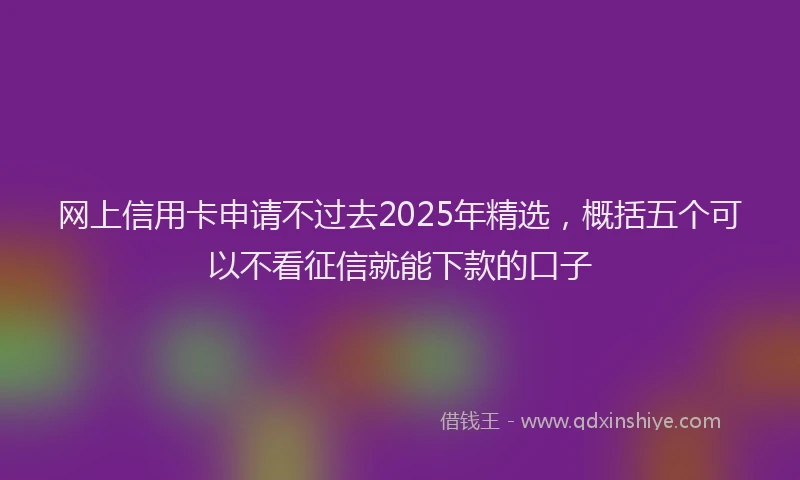 网上信用卡申请不过去2025年精选，概括五个可以不看征信就能下款的口子