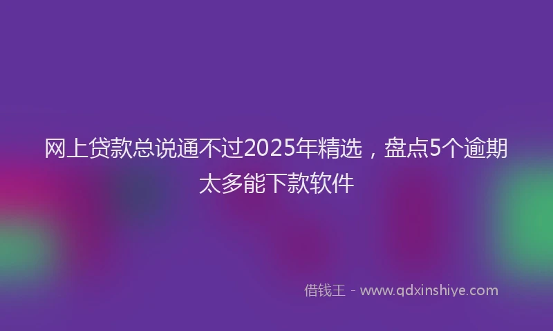 网上贷款总说通不过2025年精选，盘点5个逾期太多能下款软件