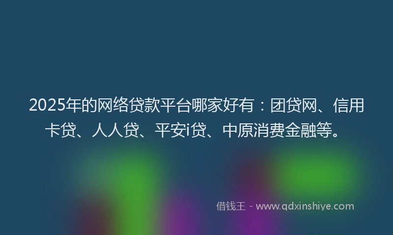 2025年的网络贷款平台哪家好有：团贷网、信用卡贷、人人贷、平安i贷、中原消费金融等。