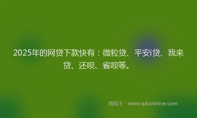 2025年的网贷下款快有：微粒贷、平安i贷、我来贷、还呗、省呗等。