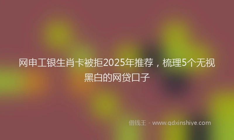 网申工银生肖卡被拒2025年推荐，梳理5个无视黑白的网贷口子