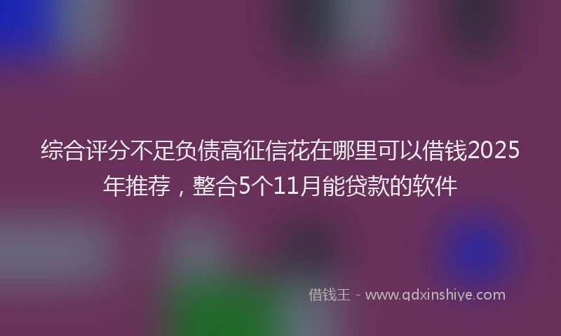综合评分不足负债高征信花在哪里可以借钱2025年推荐，整合5个11月能贷款的软件