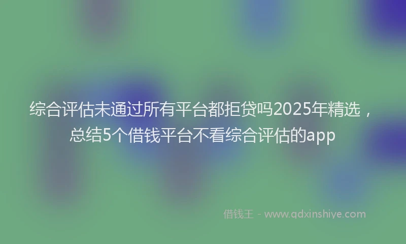 综合评估未通过所有平台都拒贷吗2025年精选，总结5个借钱平台不看综合评估的app