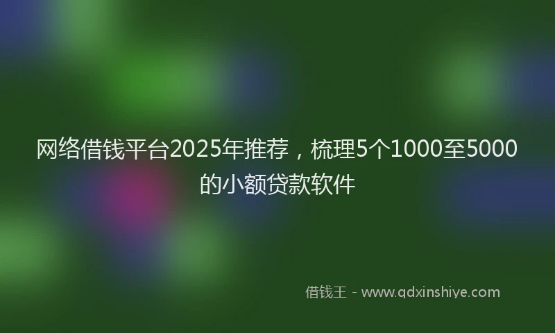 网络借钱平台2025年推荐，梳理5个1000至5000的小额贷款软件