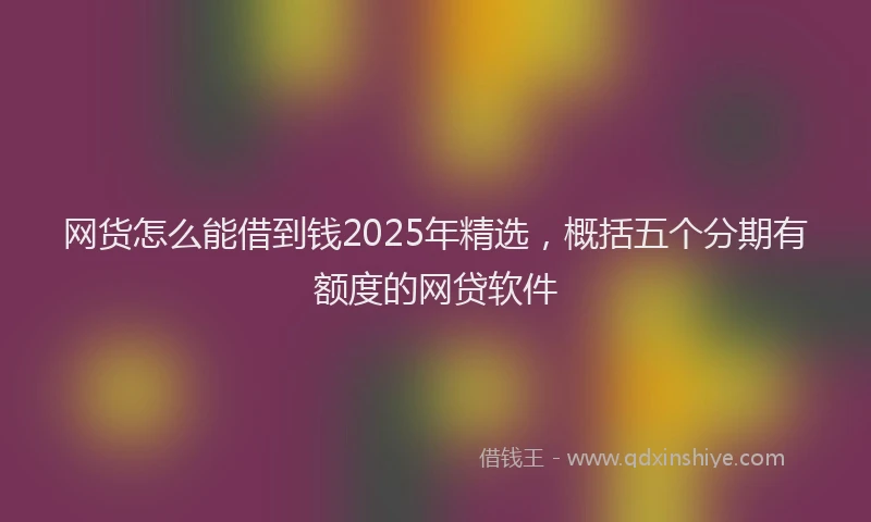 网货怎么能借到钱2025年精选，概括五个分期有额度的网贷软件