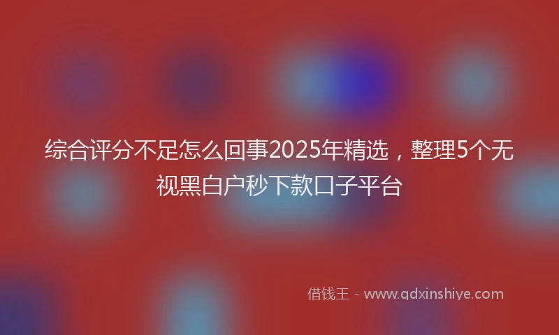 综合评分不足怎么回事2025年精选，整理5个无视黑白户秒下款口子平台