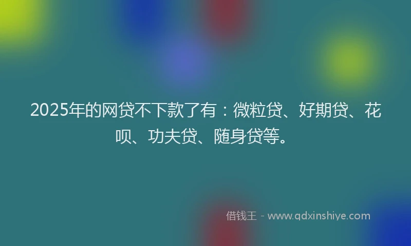 2025年的网贷不下款了有：微粒贷、好期贷、花呗、功夫贷、随身贷等。