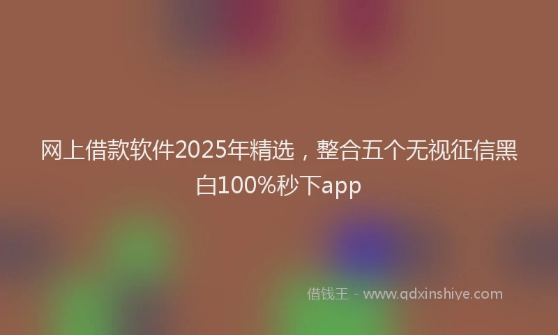 网上借款软件2025年精选，整合五个无视征信黑白100%秒下app