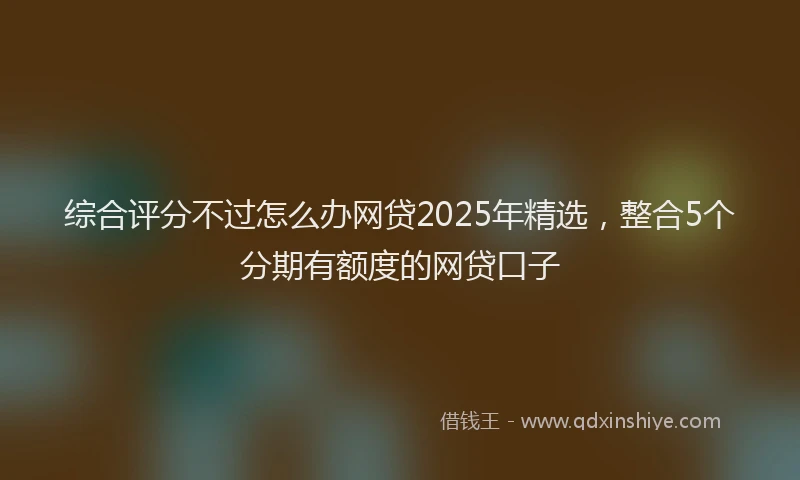 综合评分不过怎么办网贷2025年精选，整合5个分期有额度的网贷口子