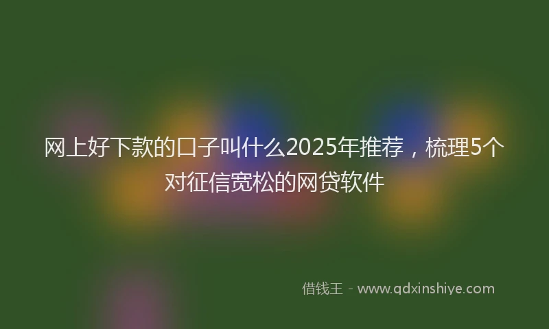 网上好下款的口子叫什么2025年推荐，梳理5个对征信宽松的网贷软件