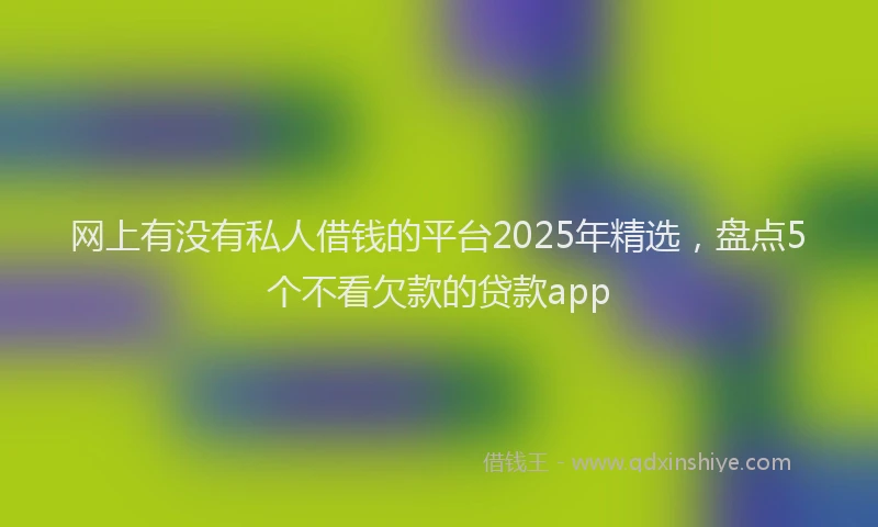 网上有没有私人借钱的平台2025年精选，盘点5个不看欠款的贷款app