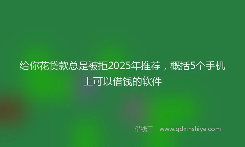 给你花贷款总是被拒2025年推荐，概括5个手机上可以借钱的软件