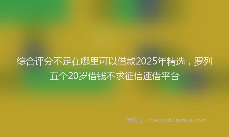 综合评分不足在哪里可以借款2025年精选，罗列五个20岁借钱不求征信速借平台