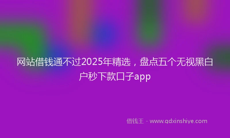 网站借钱通不过2025年精选，盘点五个无视黑白户秒下款口子app