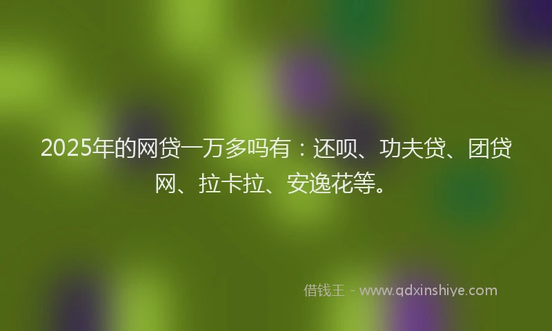 2025年的网贷一万多吗有：还呗、功夫贷、团贷网、拉卡拉、安逸花等。