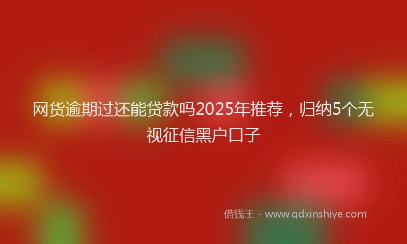 网货逾期过还能贷款吗2025年推荐，归纳5个无视征信黑户口子
