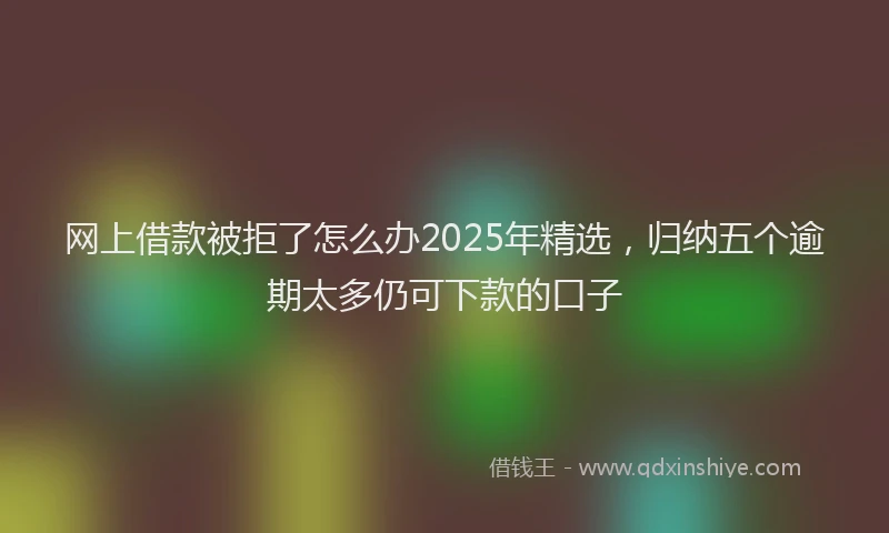 网上借款被拒了怎么办2025年精选，归纳五个逾期太多仍可下款的口子