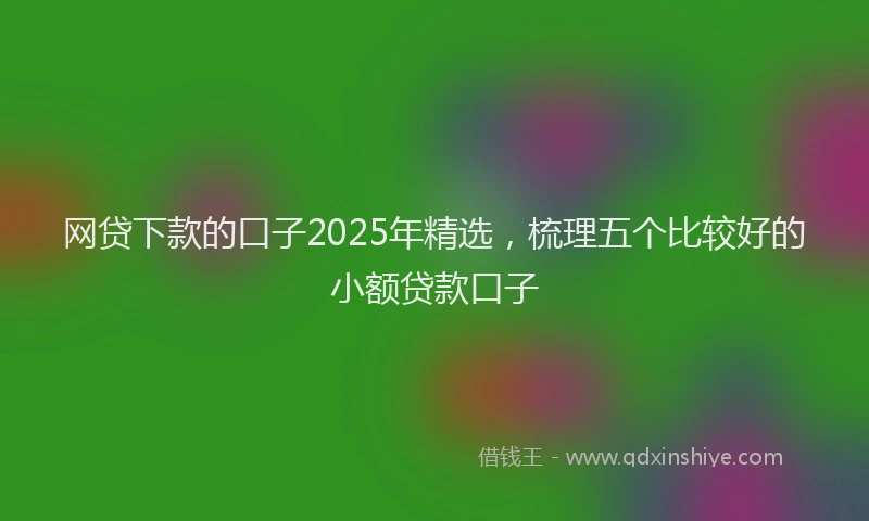 网贷下款的口子2025年精选，梳理五个比较好的小额贷款口子