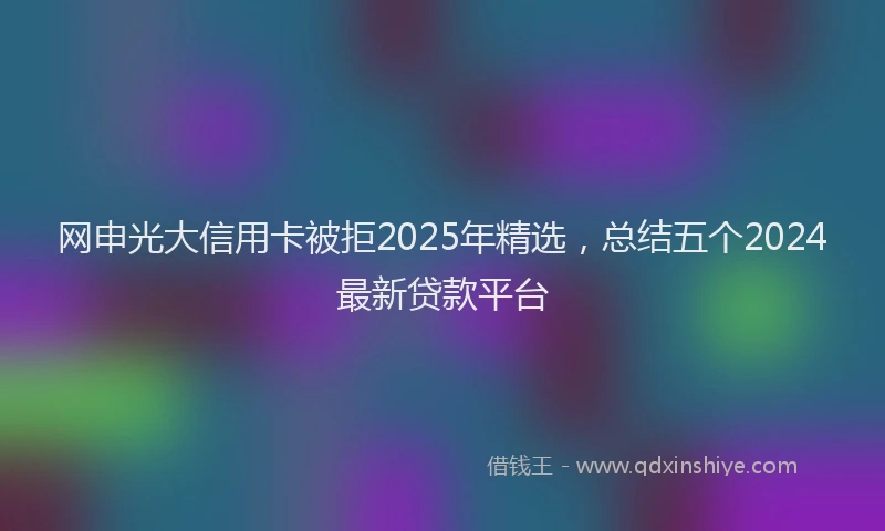 网申光大信用卡被拒2025年精选，总结五个2024最新贷款平台