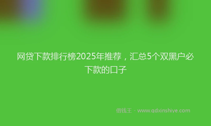 网贷下款排行榜2025年推荐，汇总5个双黑户必下款的口子