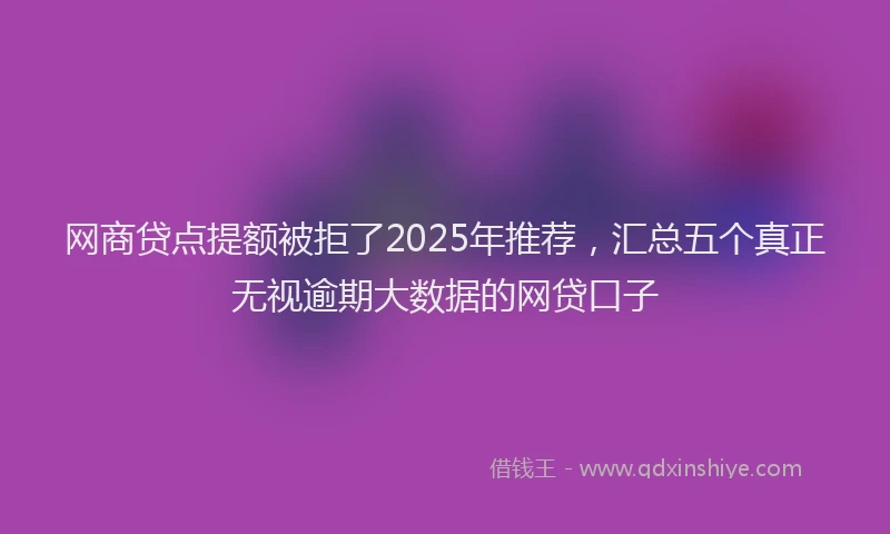 网商贷点提额被拒了2025年推荐，汇总五个真正无视逾期大数据的网贷口子