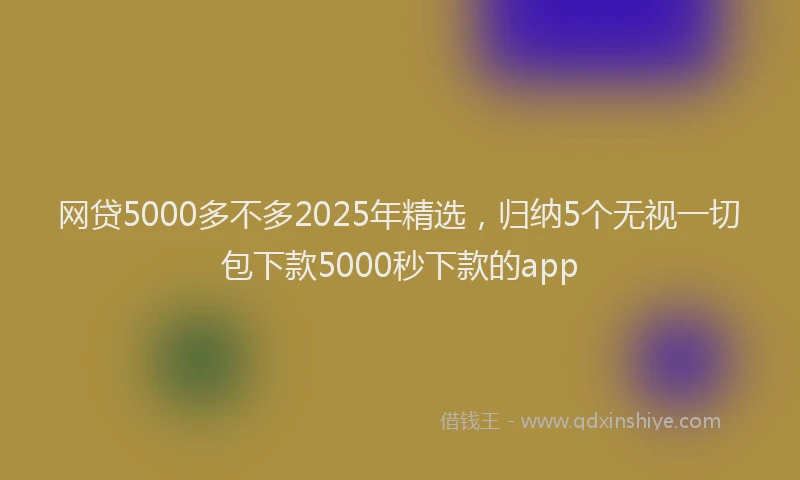 网贷5000多不多2025年精选，归纳5个无视一切包下款5000秒下款的app
