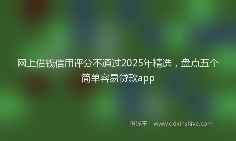 网上借钱信用评分不通过2025年精选，盘点五个简单容易贷款app