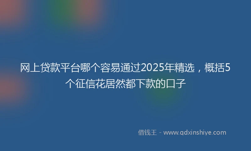 网上贷款平台哪个容易通过2025年精选，概括5个征信花居然都下款的口子