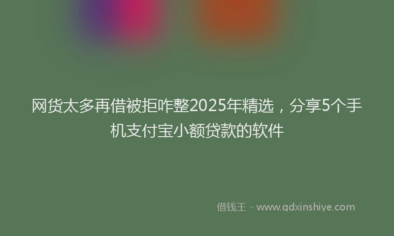网货太多再借被拒咋整2025年精选，分享5个手机支付宝小额贷款的软件