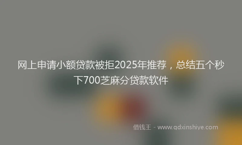 网上申请小额贷款被拒2025年推荐，总结五个秒下700芝麻分贷款软件
