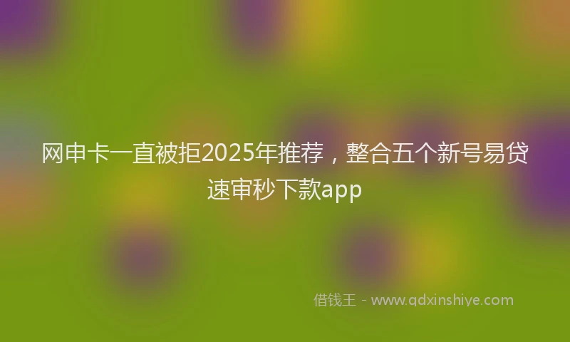 网申卡一直被拒2025年推荐，整合五个新号易贷速审秒下款app