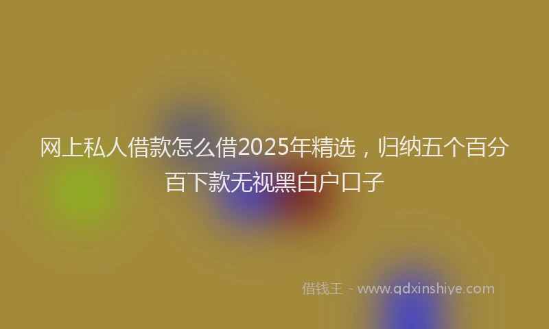 网上私人借款怎么借2025年精选，归纳五个百分百下款无视黑白户口子