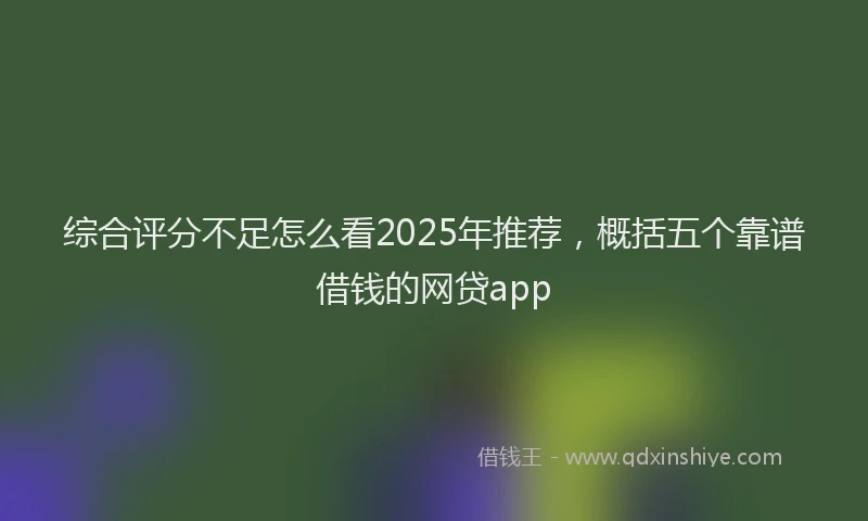 综合评分不足怎么看2025年推荐，概括五个靠谱借钱的网贷app