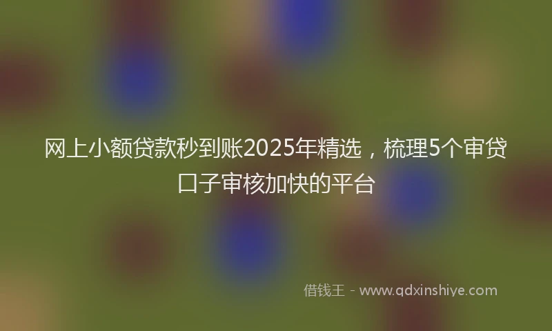 网上小额贷款秒到账2025年精选，梳理5个审贷口子审核加快的平台