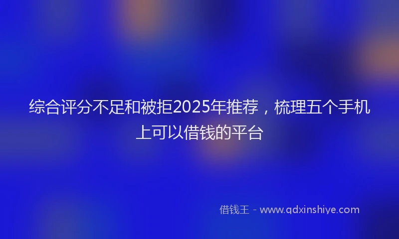 综合评分不足和被拒2025年推荐，梳理五个手机上可以借钱的平台