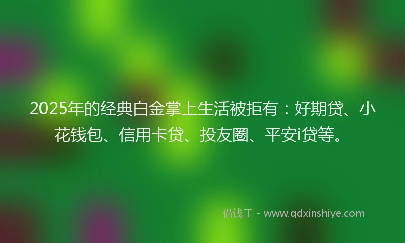 2025年的经典白金掌上生活被拒有：好期贷、小花钱包、信用卡贷、投友圈、平安i贷等。
