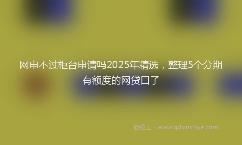 网申不过柜台申请吗2025年精选，整理5个分期有额度的网贷口子