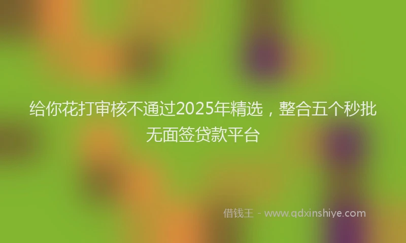 给你花打审核不通过2025年精选，整合五个秒批无面签贷款平台