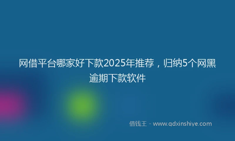网借平台哪家好下款2025年推荐，归纳5个网黑逾期下款软件