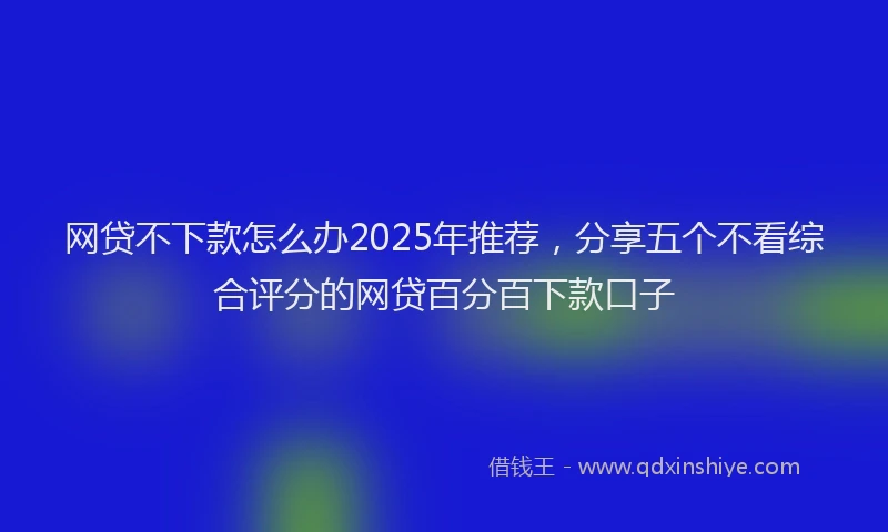 网贷不下款怎么办2025年推荐，分享五个不看综合评分的网贷百分百下款口子