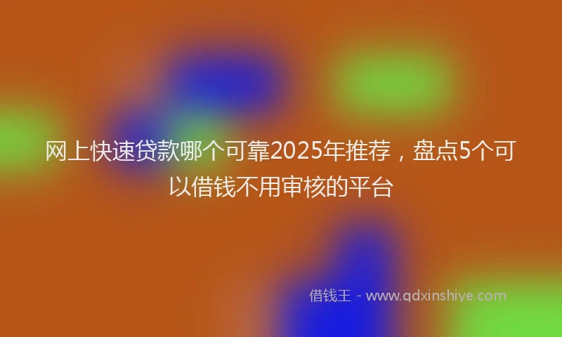 网上快速贷款哪个可靠2025年推荐，盘点5个可以借钱不用审核的平台