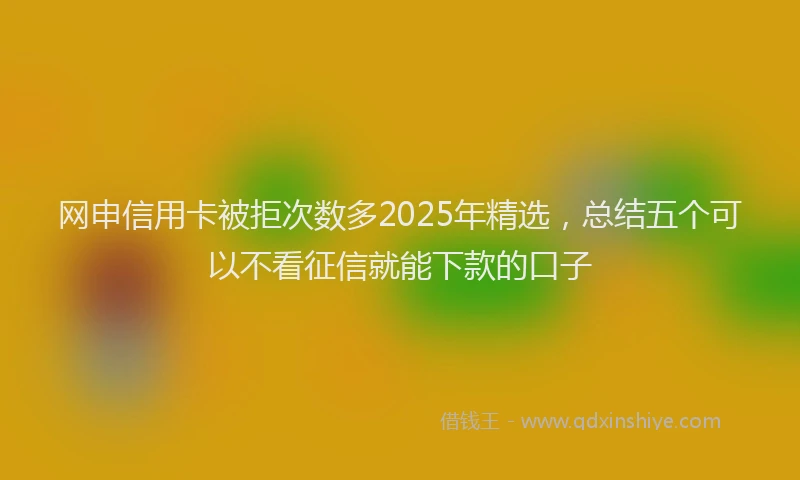 网申信用卡被拒次数多2025年精选，总结五个可以不看征信就能下款的口子