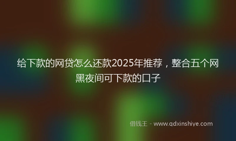 给下款的网贷怎么还款2025年推荐，整合五个网黑夜间可下款的口子