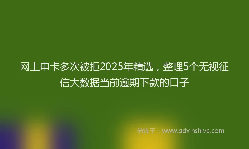 网上申卡多次被拒2025年精选，整理5个无视征信大数据当前逾期下款的口子