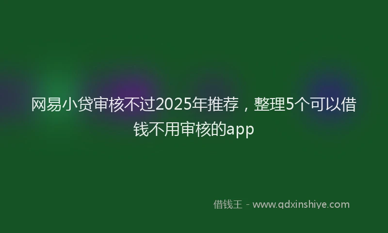 网易小贷审核不过2025年推荐，整理5个可以借钱不用审核的app