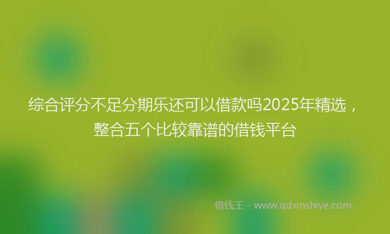 综合评分不足分期乐还可以借款吗2025年精选，整合五个比较靠谱的借钱平台