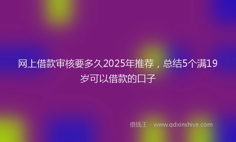 网上借款审核要多久2025年推荐，总结5个满19岁可以借款的口子
