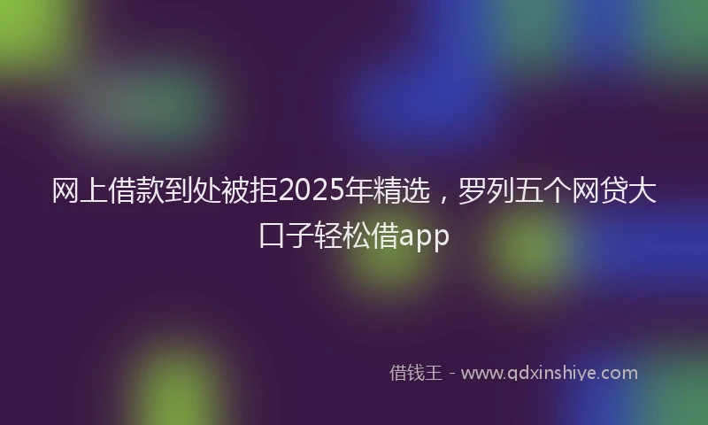 网上借款到处被拒2025年精选，罗列五个网贷大口子轻松借app