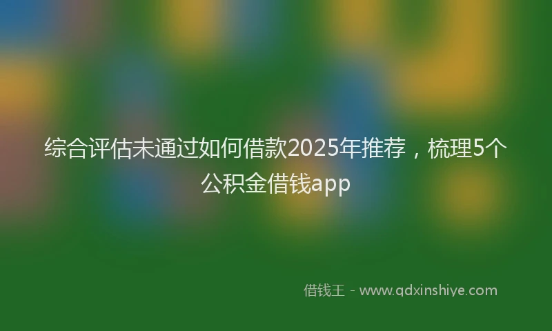 综合评估未通过如何借款2025年推荐，梳理5个公积金借钱app