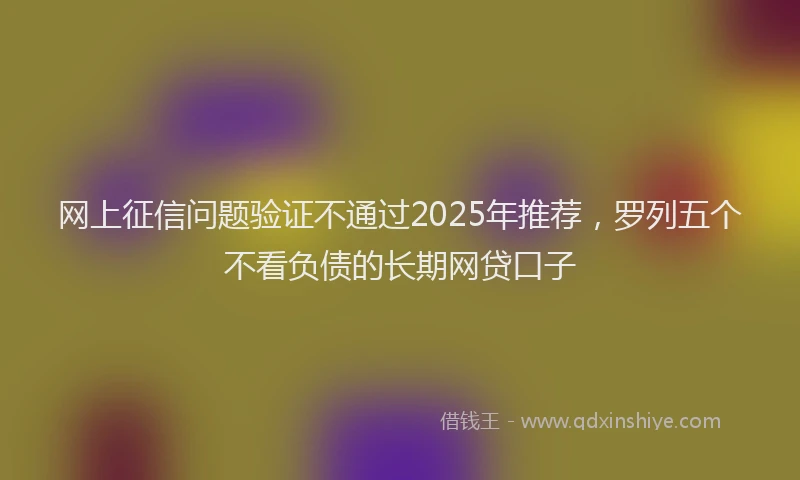 网上征信问题验证不通过2025年推荐，罗列五个不看负债的长期网贷口子